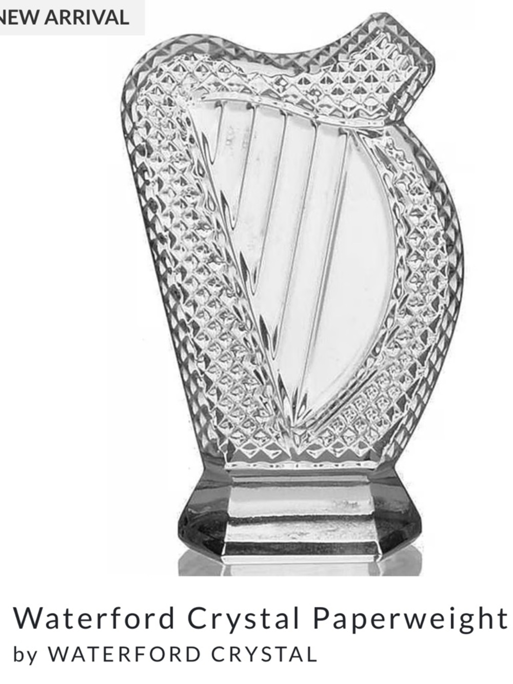 Waterford Crystal Harp figurine paperweight